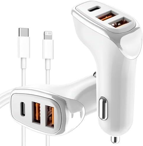 Avaliação do Carregador Veicular Turbo 38W - A Solução Rápida e Eficiente para iPhone e Android com 3 Portas e Cabo USB-C ou Lightning 1 Lojinha de EletroEletronicos Avaliação do Carregador Veicular Turbo 38W – A Solução Rápida e Eficiente para iPhone e Android com 3 Portas e Cabo USB-C ou Lightning