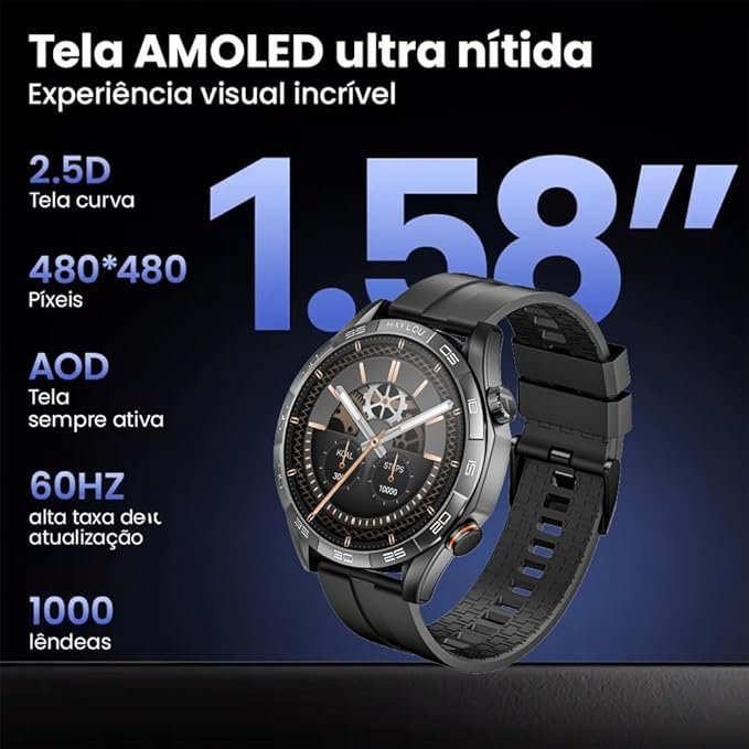 Smartwatch Solar 5: Elegância e Funcionalidade, Mas Com Ressalvas 4 Lojinha de EletroEletronicos Relogio Smartwatch Solar 5